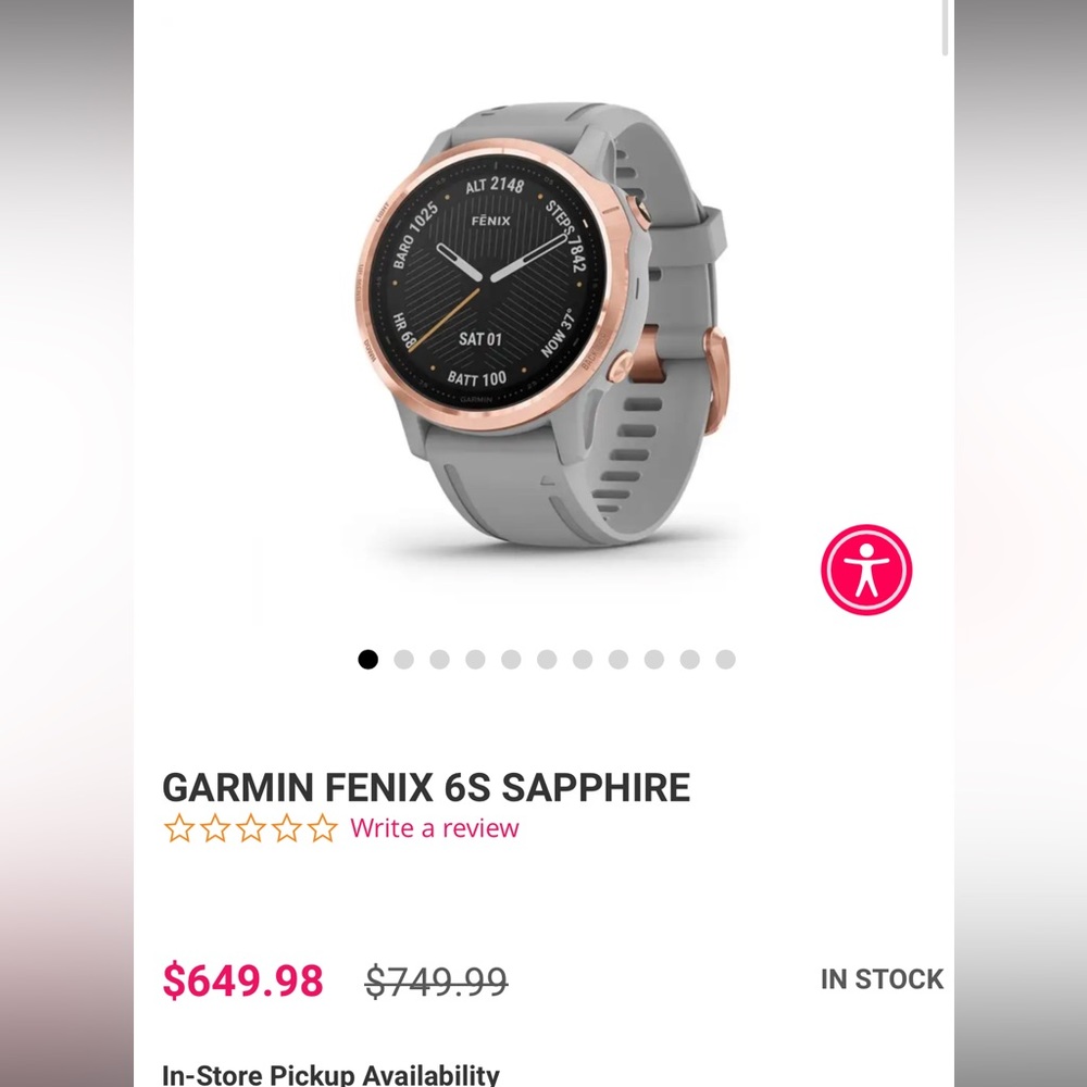 Garmin Fenix 6S Sapphire in Rose Gold